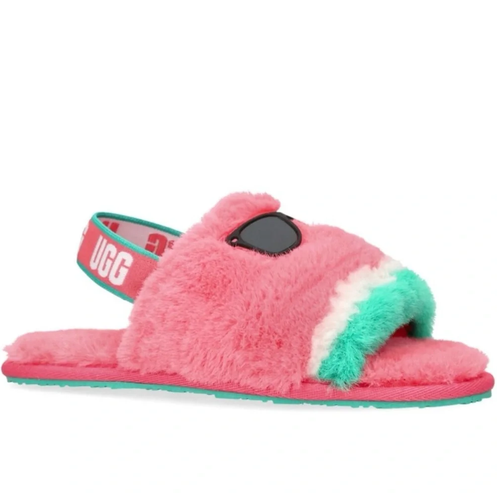 UGG NEW PLUSH FLUFF YEAH WATERMELON SLIPPER SLIDE SANDAL INFANT 6